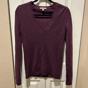 Burberry Brit Wool/Cashmere V-Neck Purple Sweater Womens , size Small